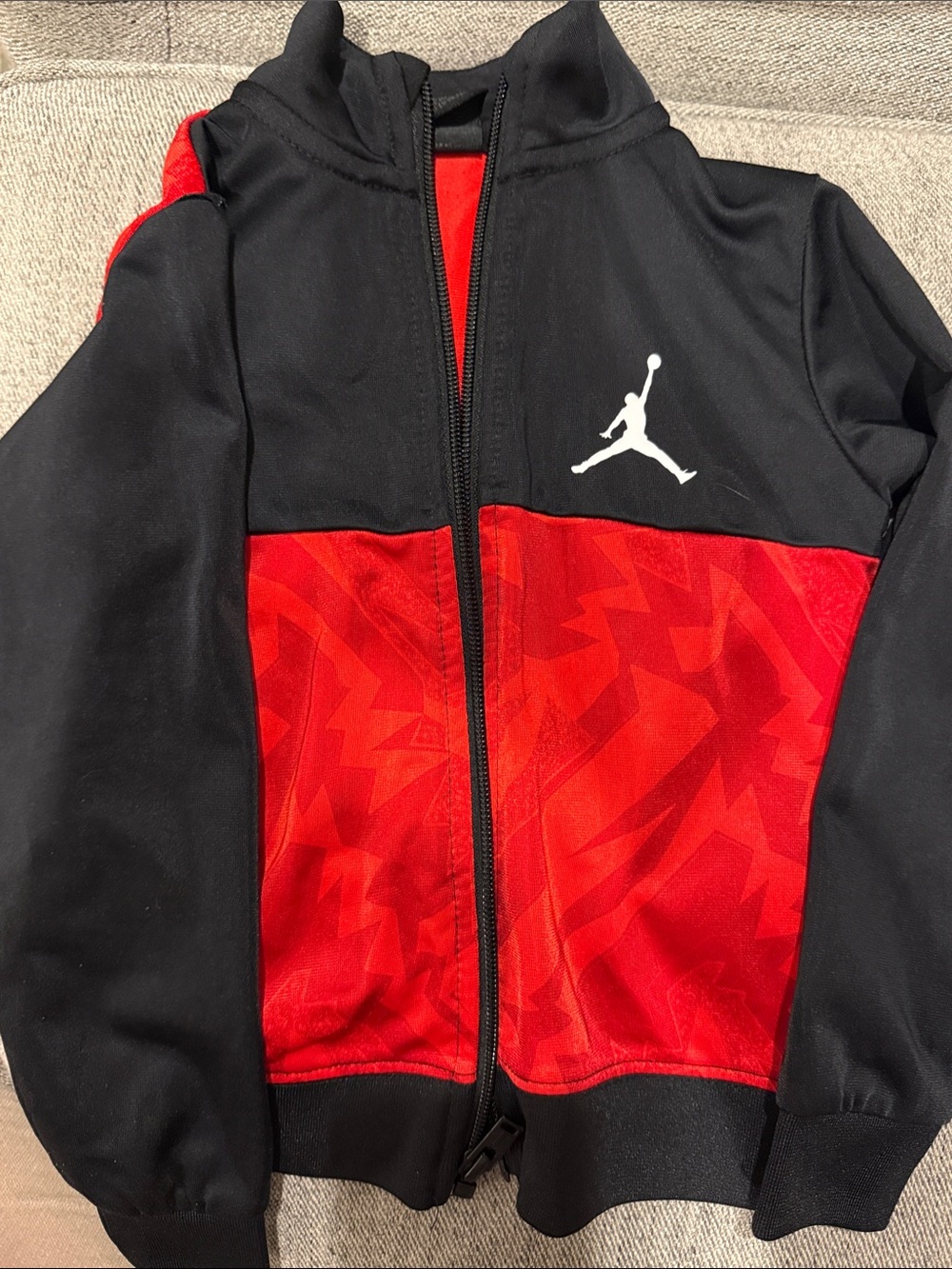 Jordan Kids Black and Red Zip-Up Athletic Jacket